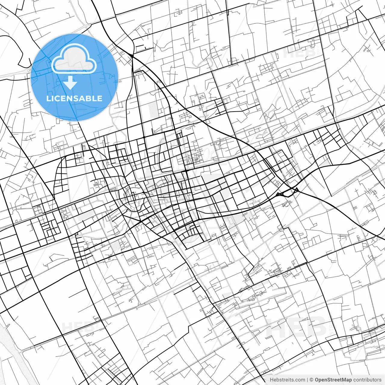 Vector PDF map of Taixing, China