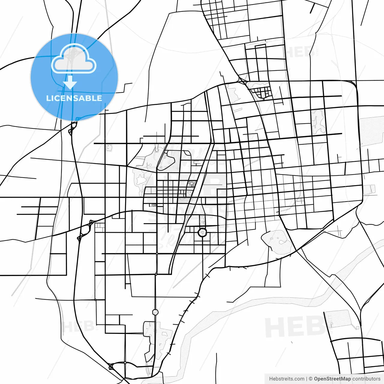 Vector PDF map of Binzhou, China