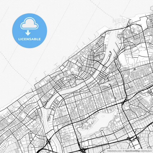 Vector PDF map of Niigata, Japan