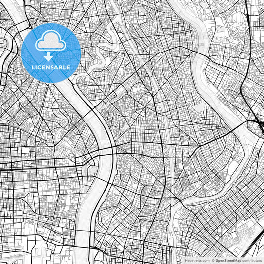 Vector PDF map of Edogawa, Japan