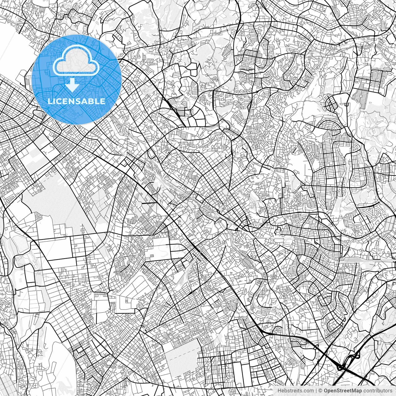 Vector PDF map of Machida, Japan