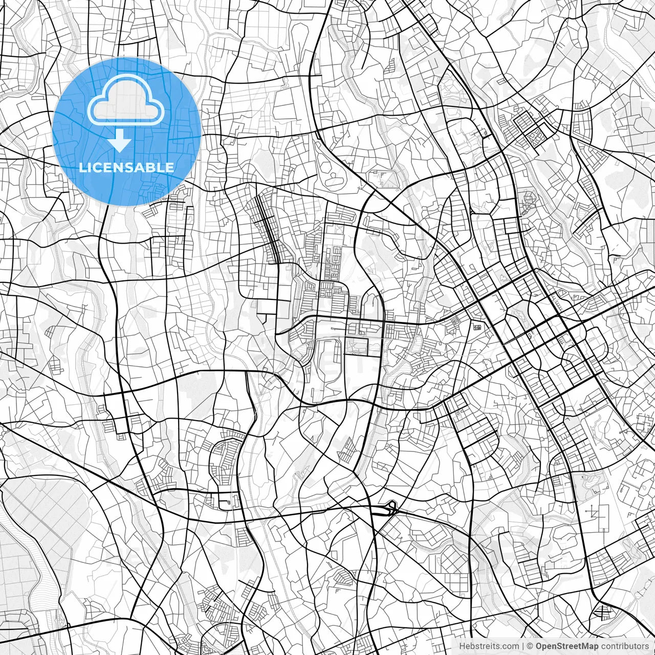 Vector PDF map of Tsukuba, Japan