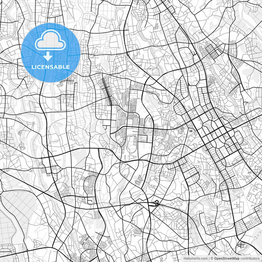 Vector PDF map of Tsukuba, Japan