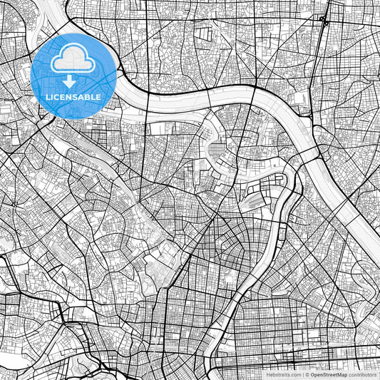 Vector PDF map of Arakawa, Japan