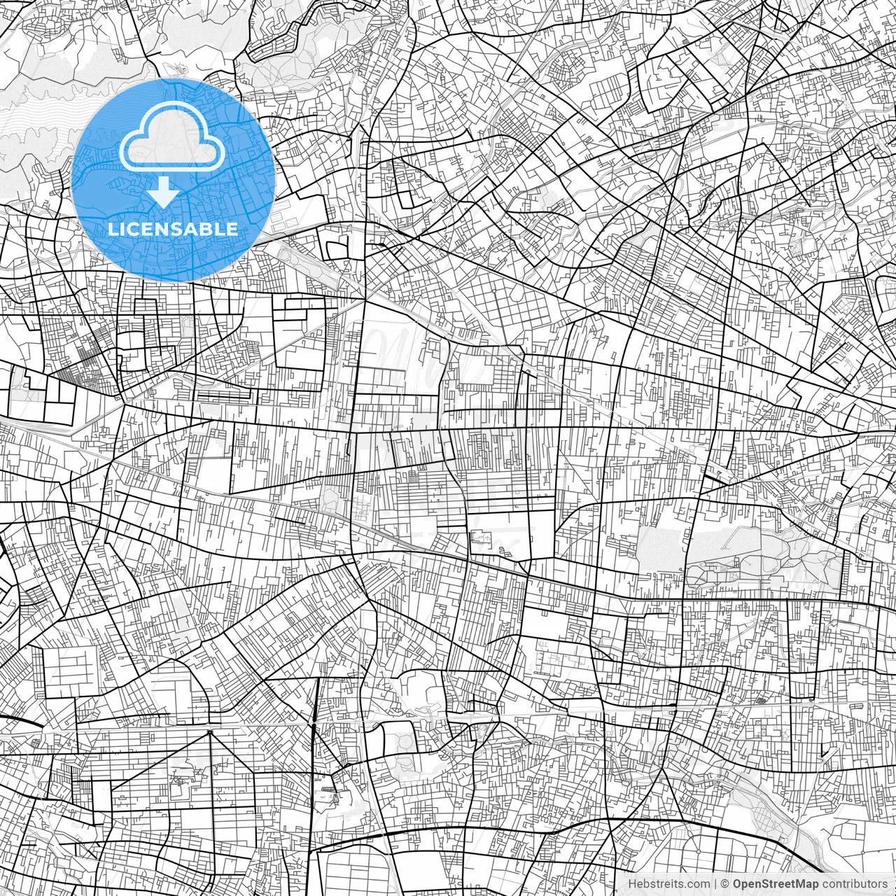Vector PDF map of Kodaira, Japan
