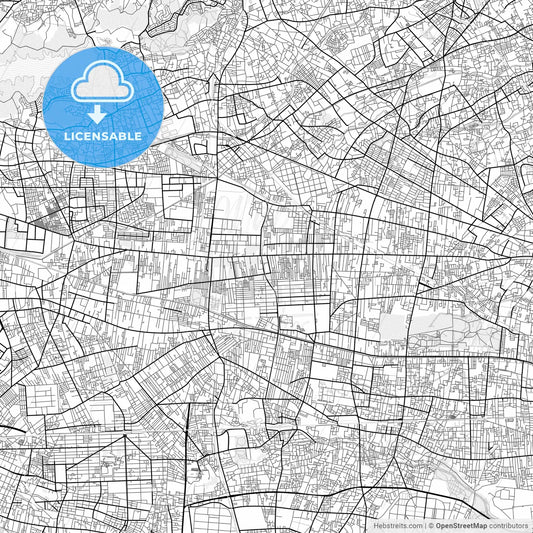 Vector PDF map of Kodaira, Japan
