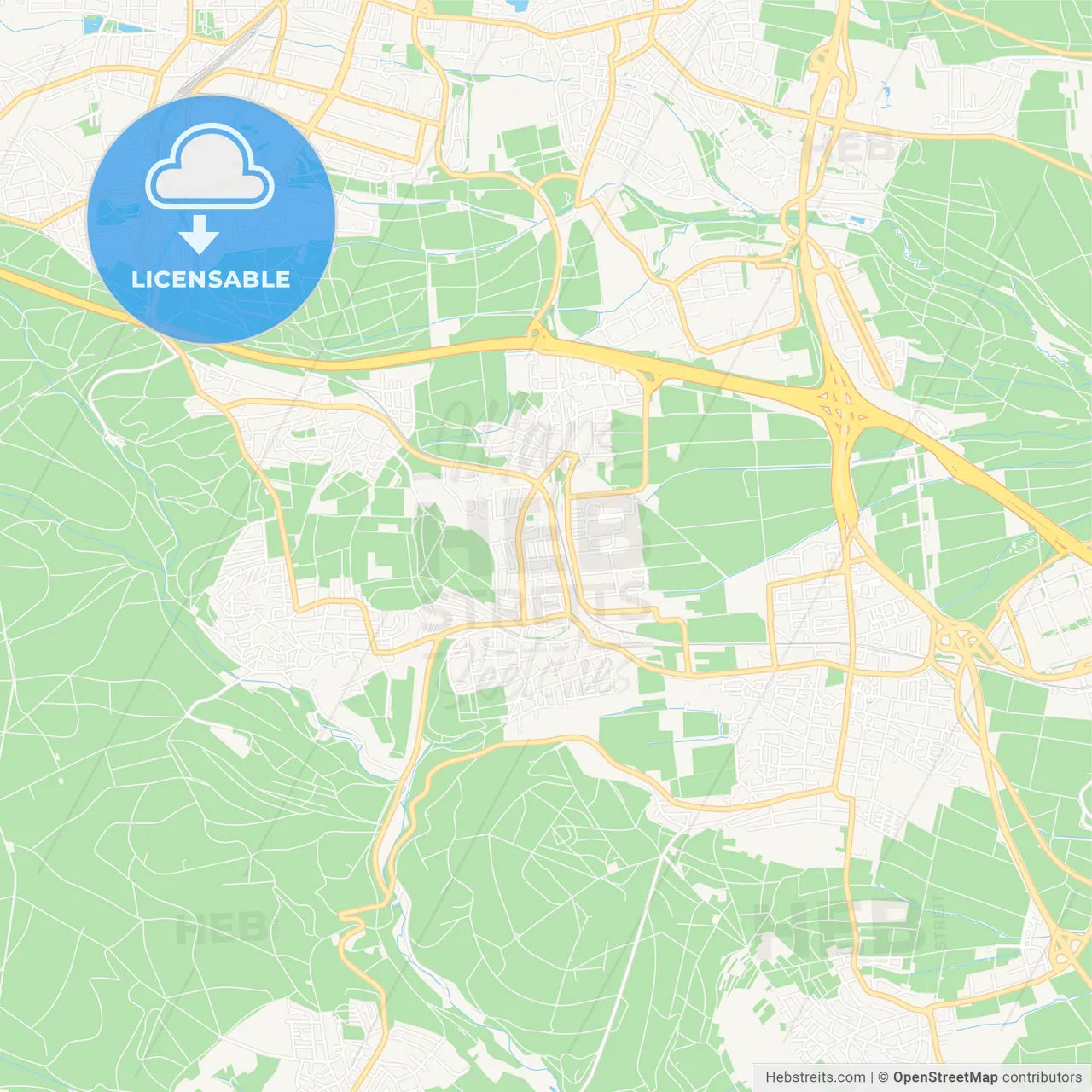 Leinfelden-Echterdingen, Germany Vector Map - Classic Colors