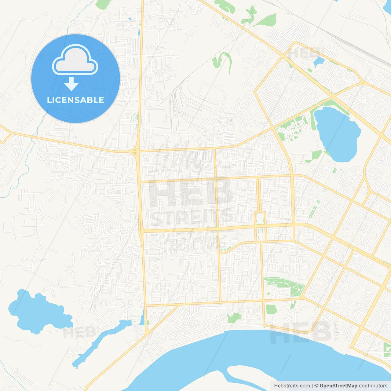 Nizhnevartovsk, Russia Vector Map - Classic Colors