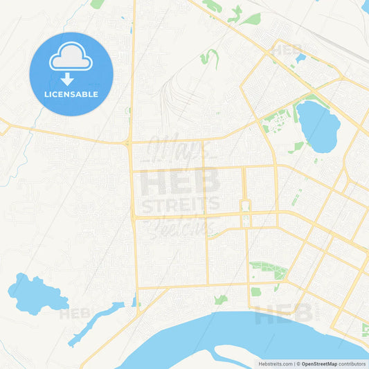 Nizhnevartovsk, Russia Vector Map - Classic Colors