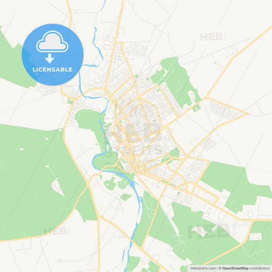 Empty vector map of Bayamo, Granma, Cuba