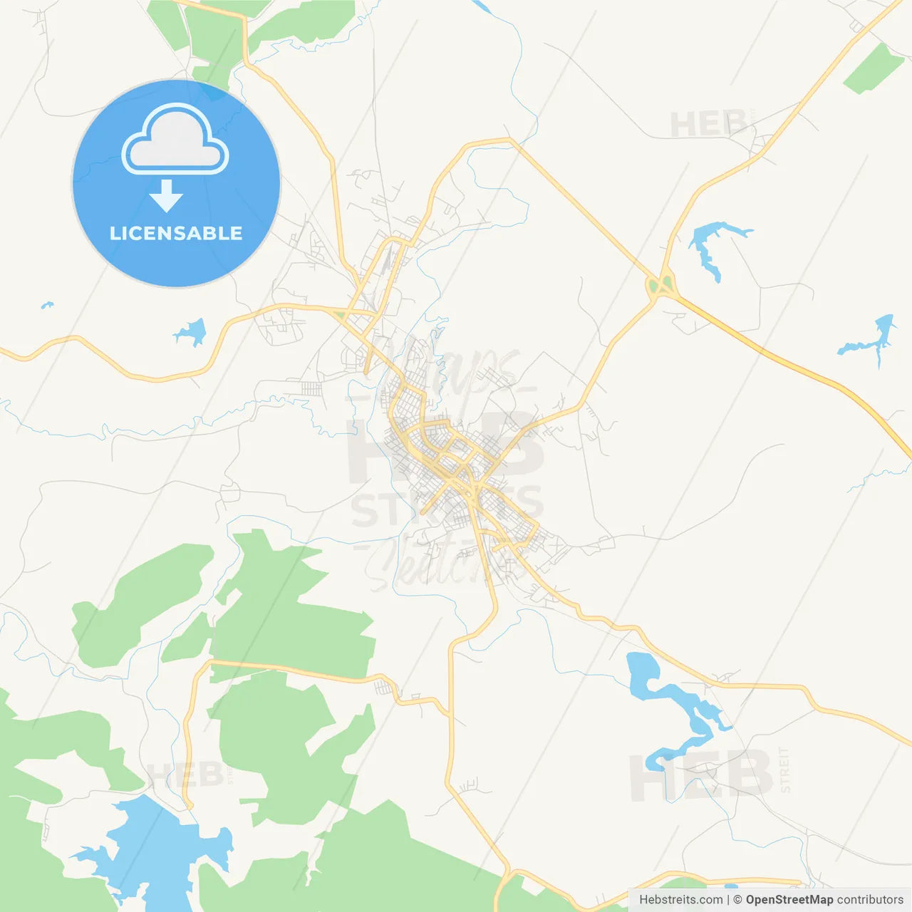 Empty vector map of Palma Soriano, Santiago de Cuba, Cuba