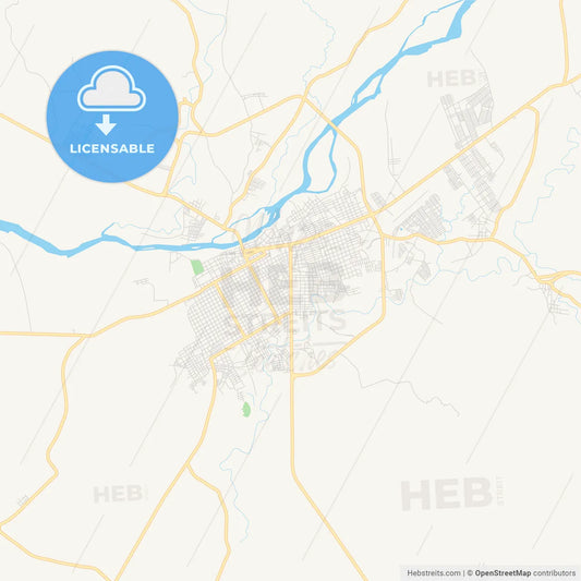 Empty vector map of Choluteca, Choluteca, Honduras