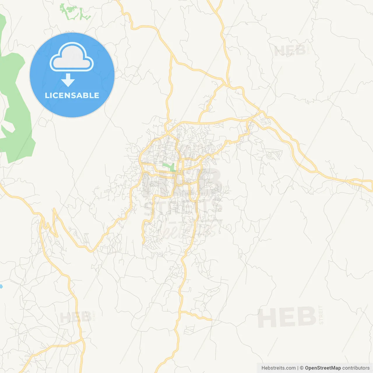 Empty vector map of Mandeville, Saint James, Jamaica