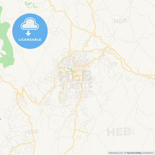 Empty vector map of Mandeville, Saint James, Jamaica