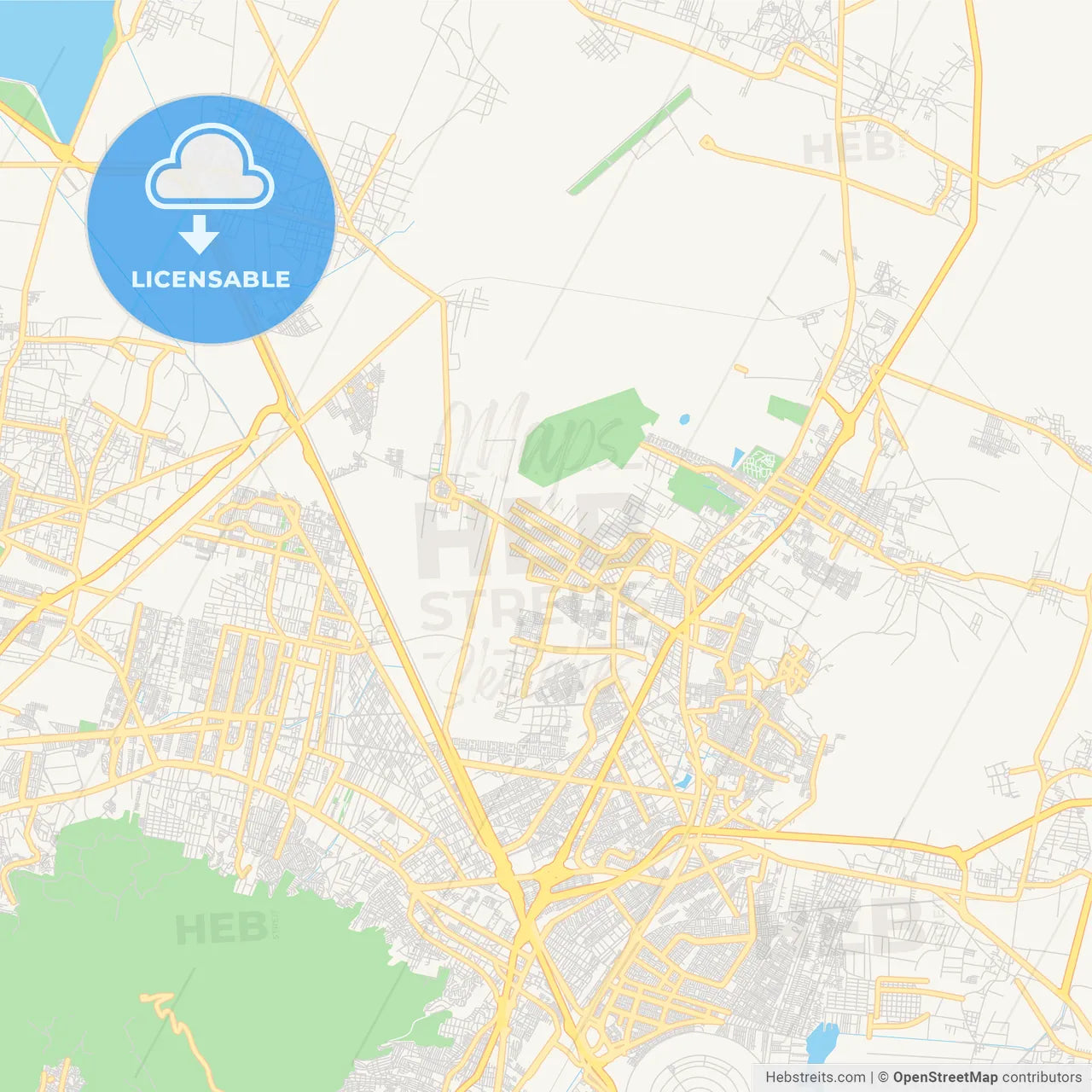 Empty vector map of Ojo de Agua, México, Mexico