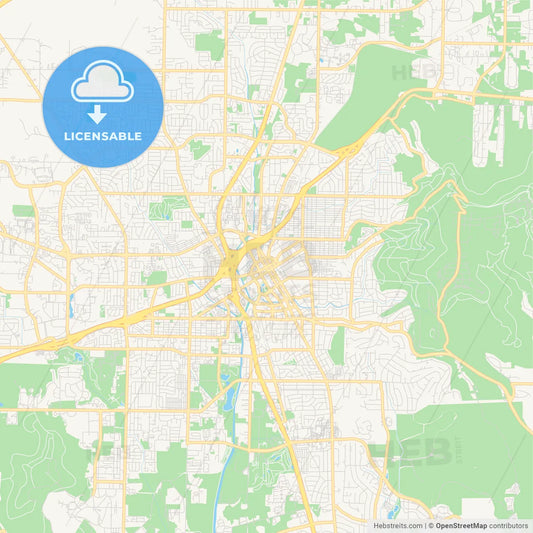 Empty vector map of Huntsville, Alabama, USA