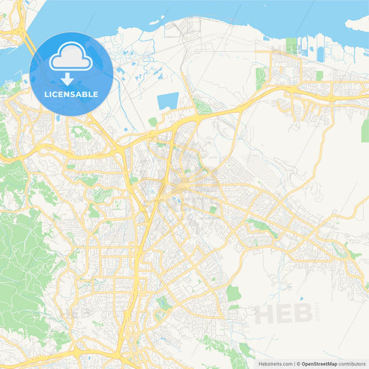 Empty vector map of Concord, California, USA