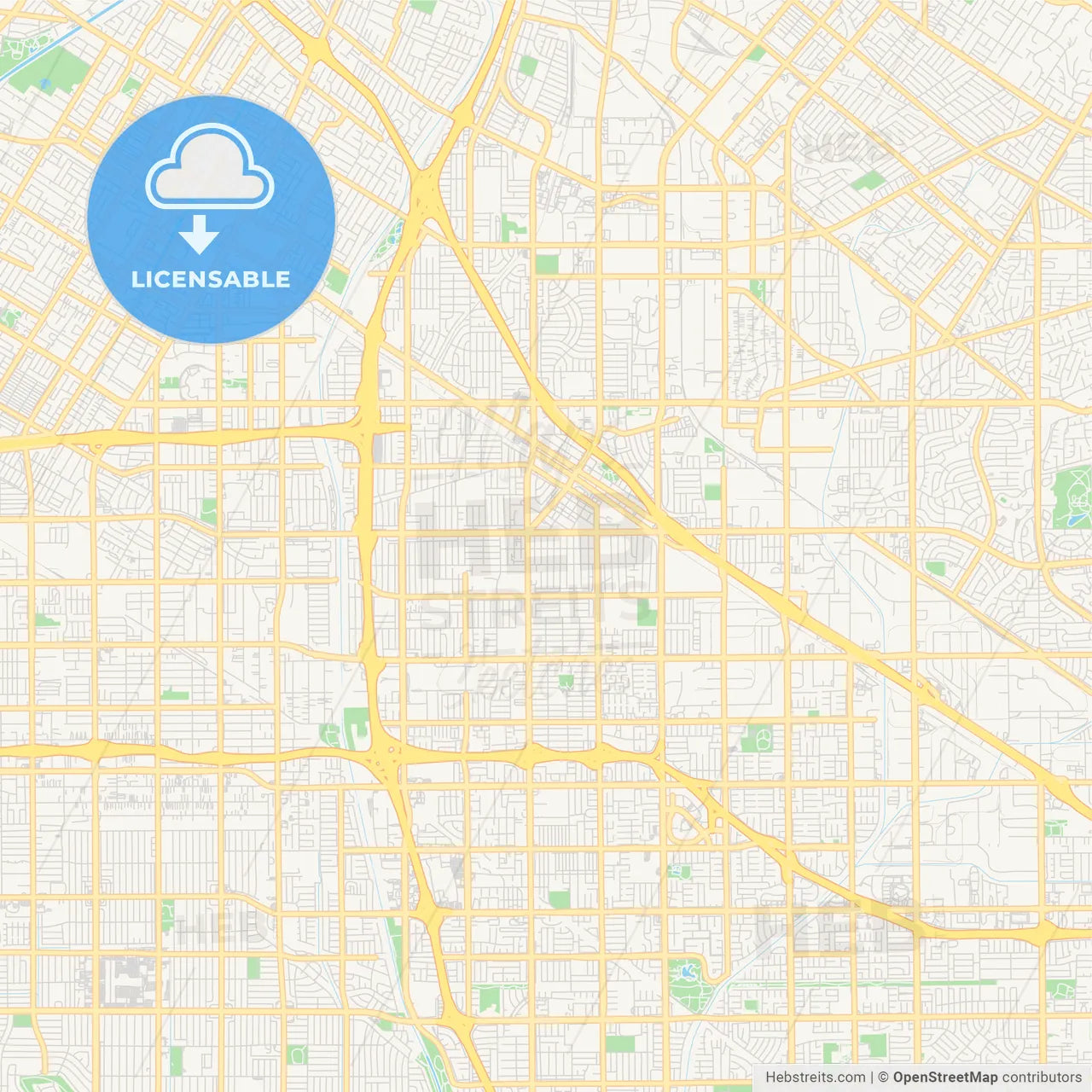 Empty vector map of Norwalk, California, USA