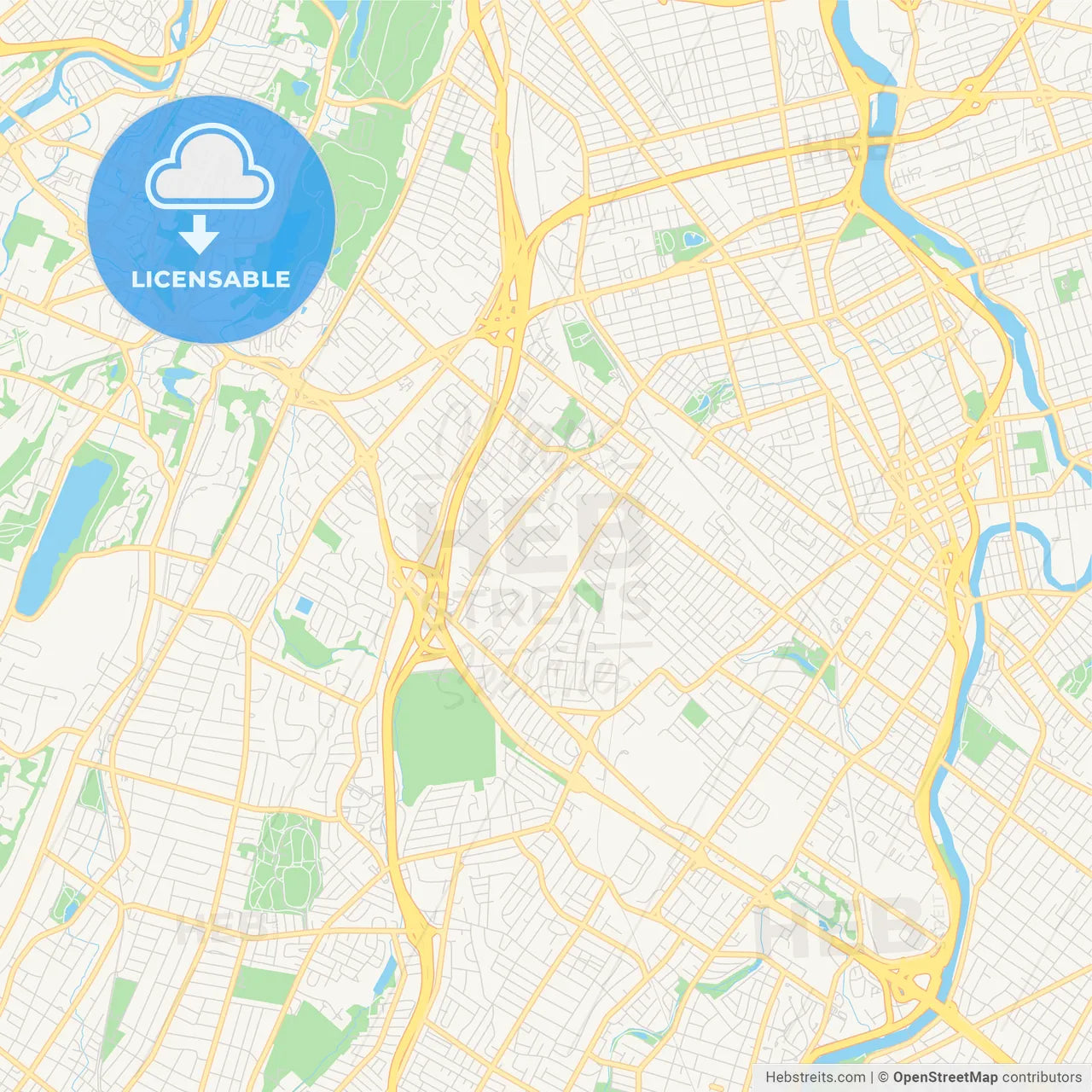 Empty vector map of Clifton, New Jersey, USA