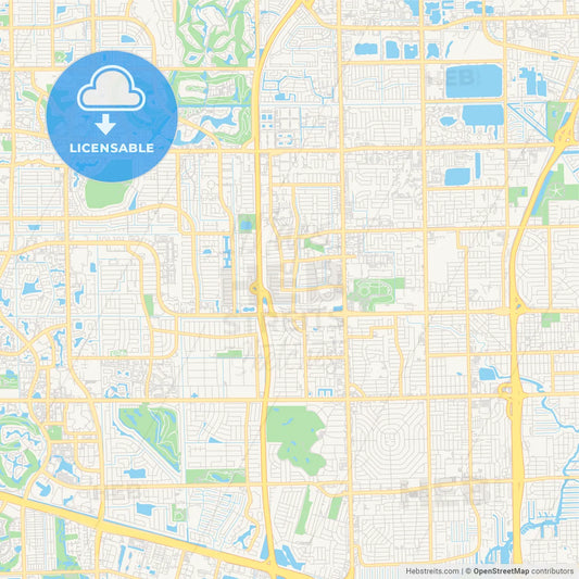 Empty vector map of Lauderhill, Florida, USA