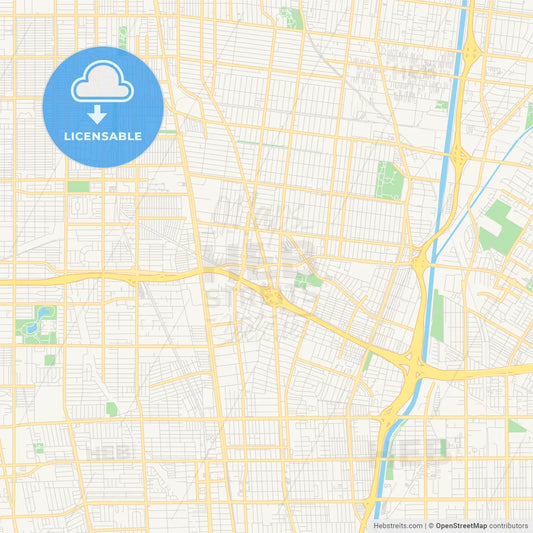 Empty vector map of Lynwood, California, USA