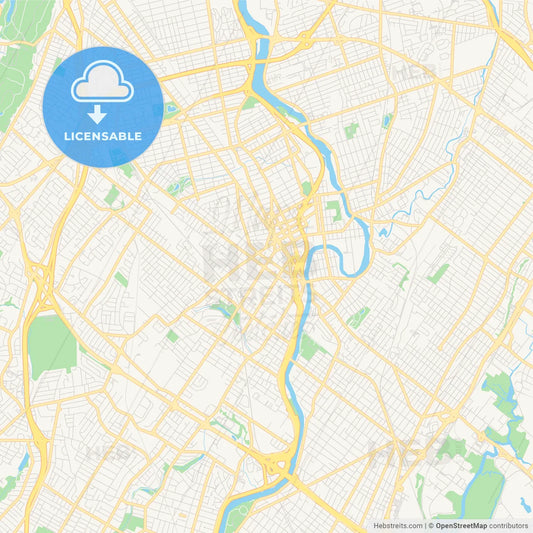 Empty vector map of Passaic, New Jersey, USA