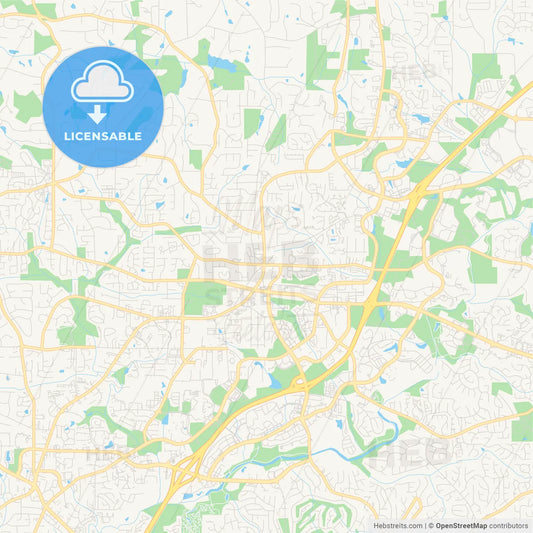 Empty vector map of Alpharetta, Georgia, USA