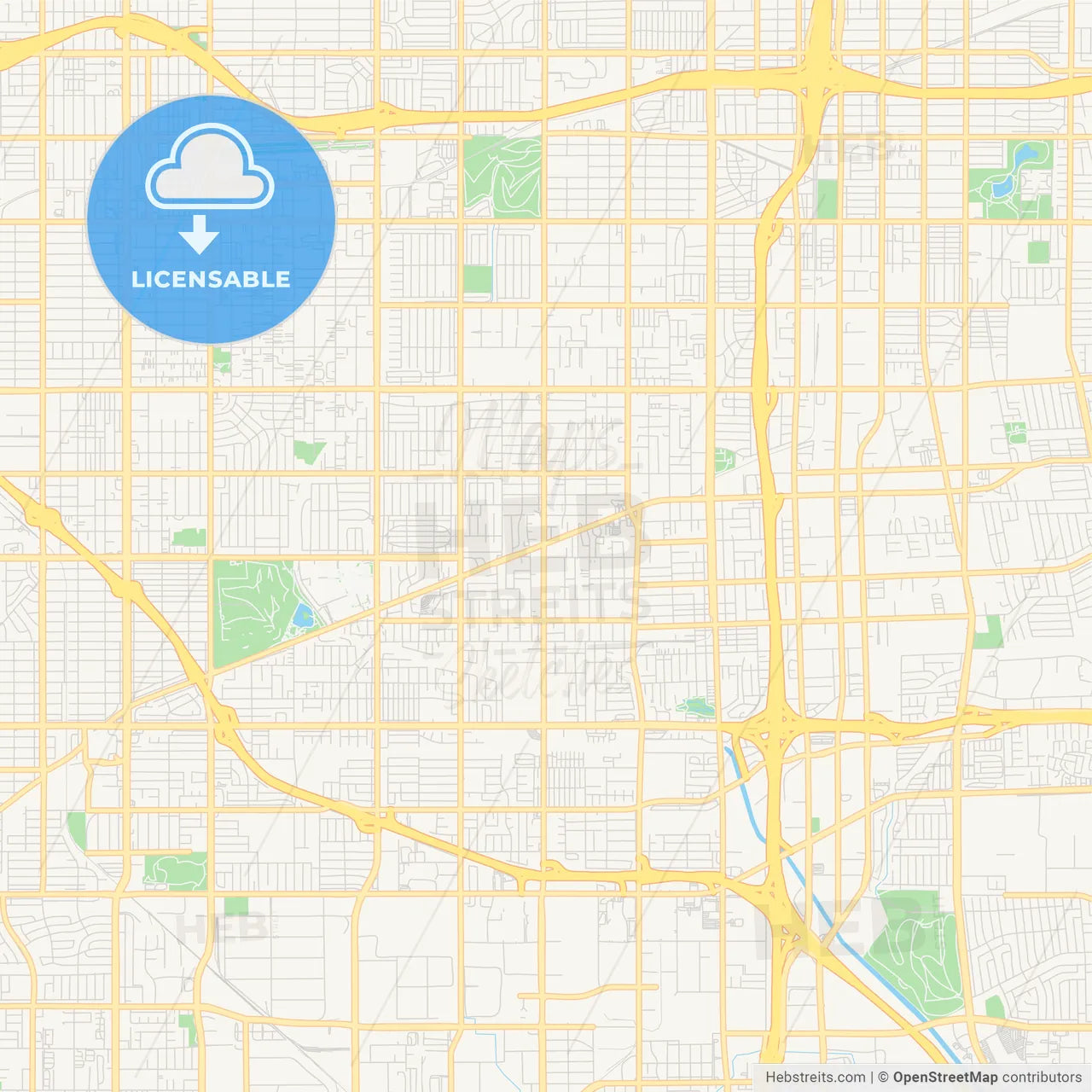 Empty vector map of Gardena, California, USA