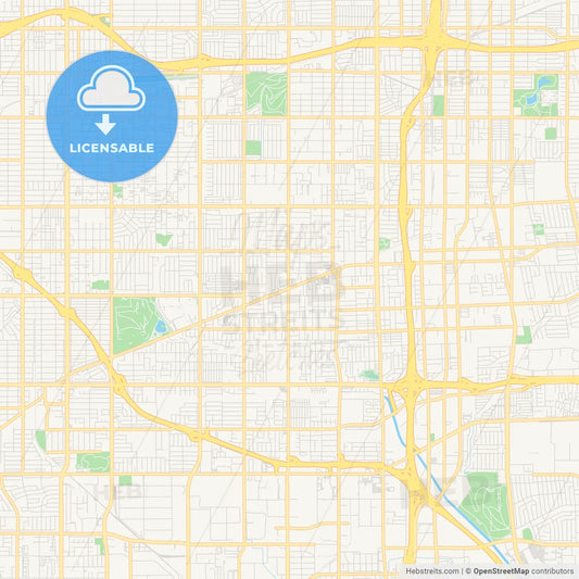 Empty vector map of Gardena, California, USA