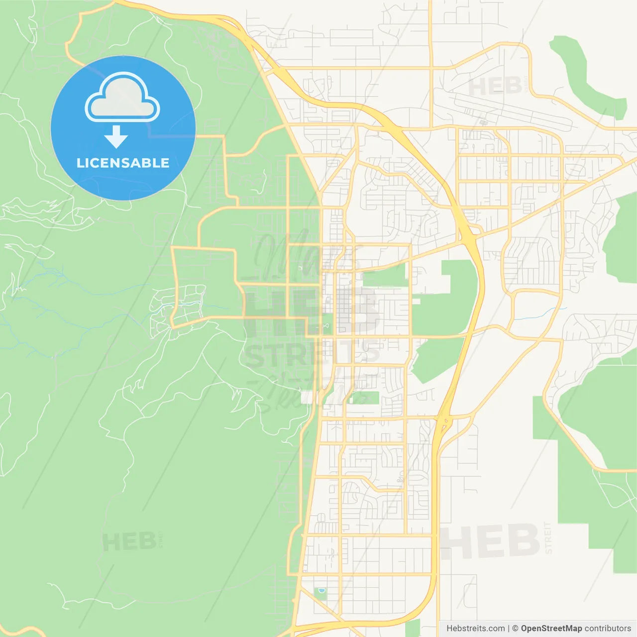 Empty vector map of Carson City, Nevada, USA