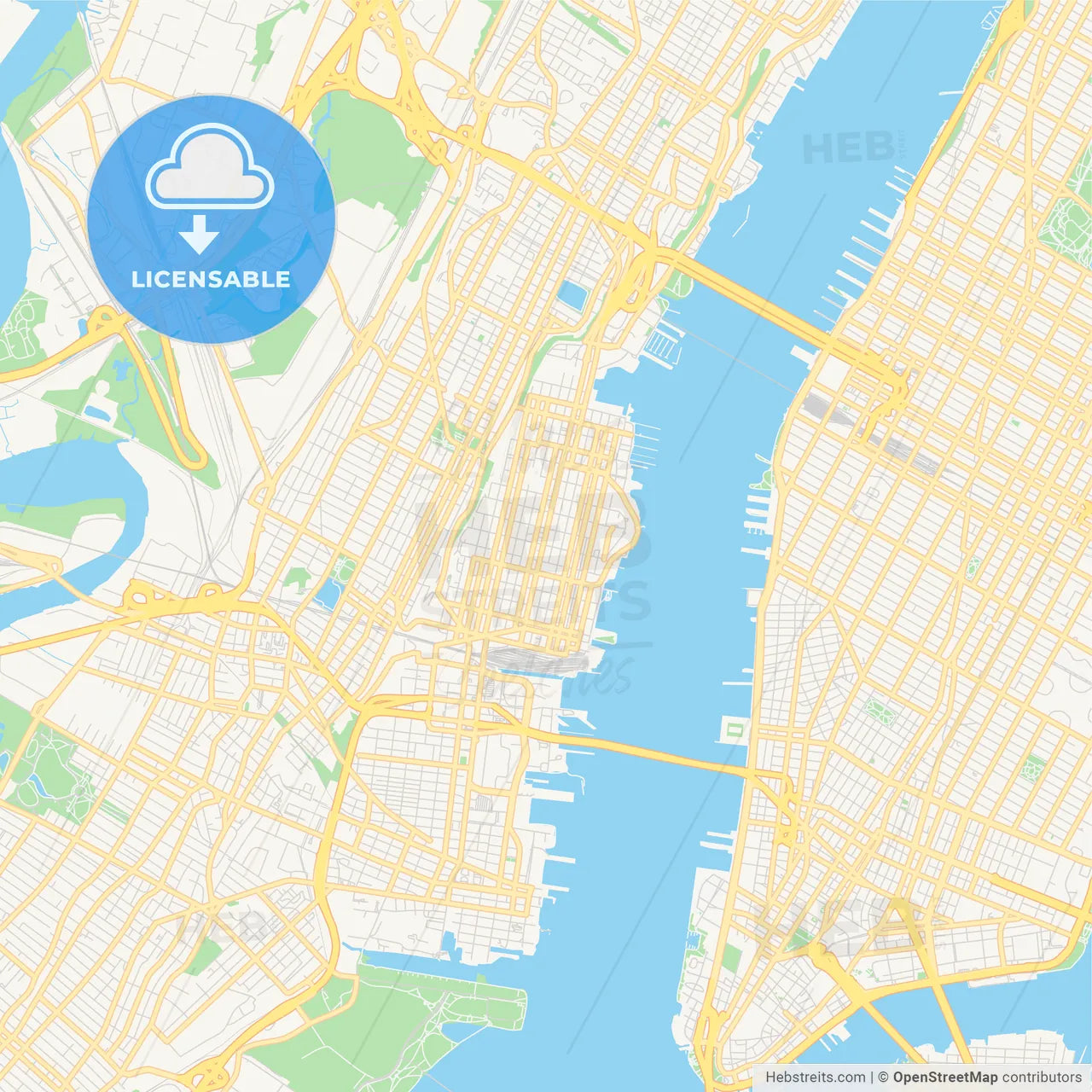 Empty vector map of Hoboken, New Jersey, USA