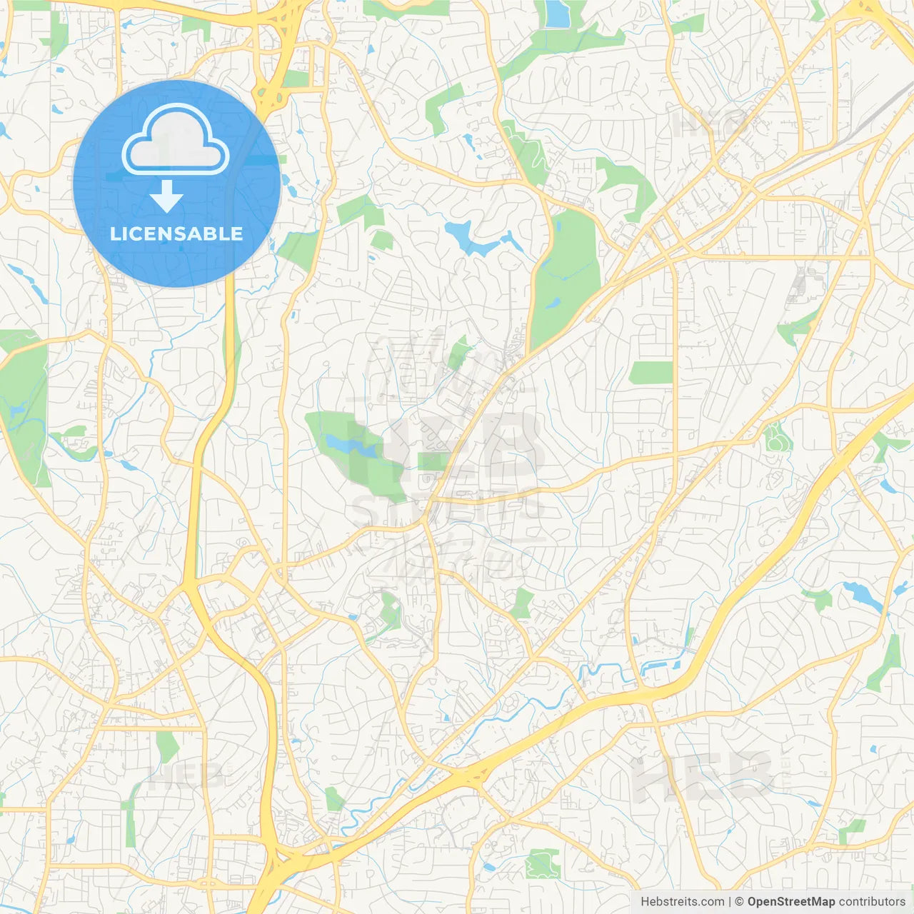 Empty vector map of Brookhaven, Georgia, United States of America