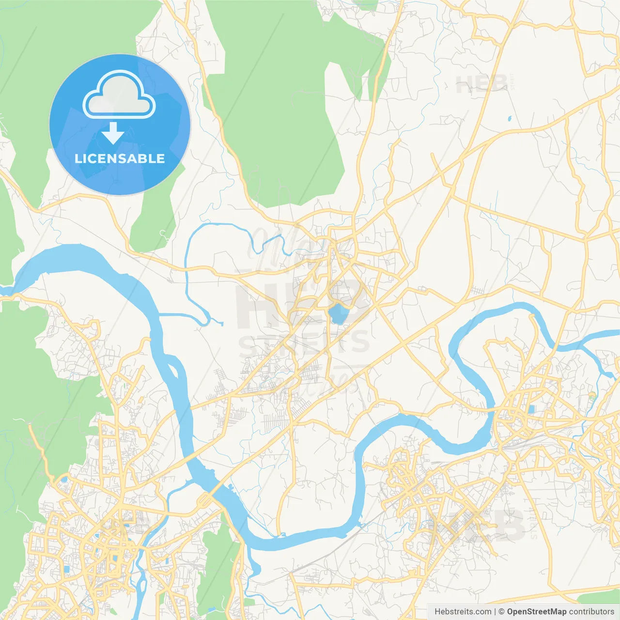 Printable street map of Bhiwandi, India