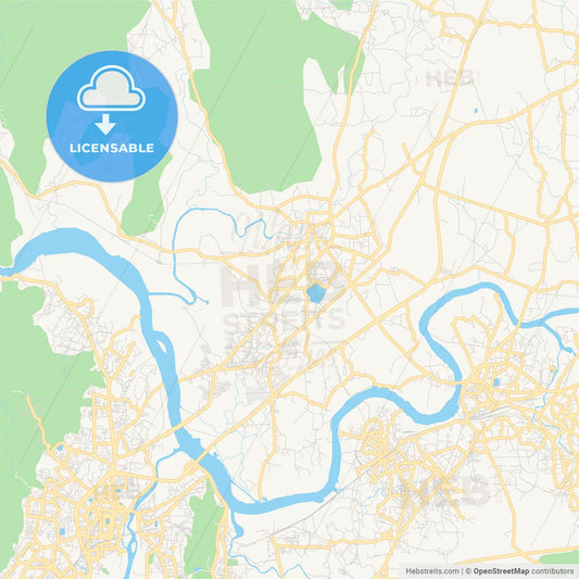 Printable street map of Bhiwandi, India