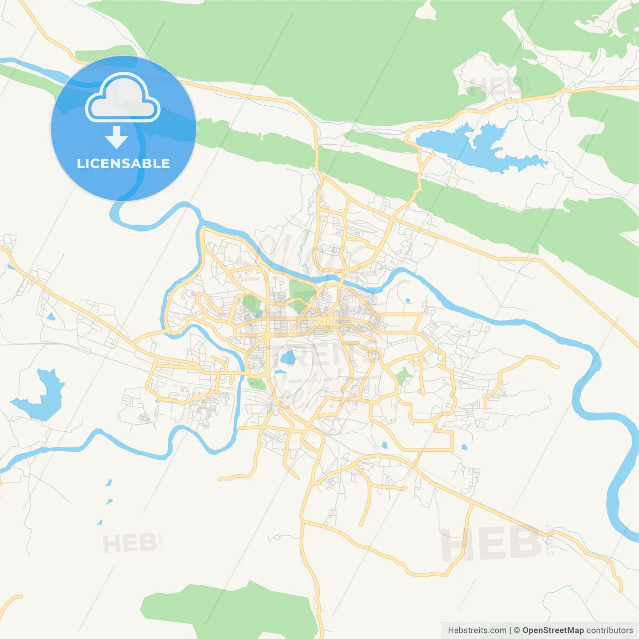 Printable street map of Jamshedpur, India