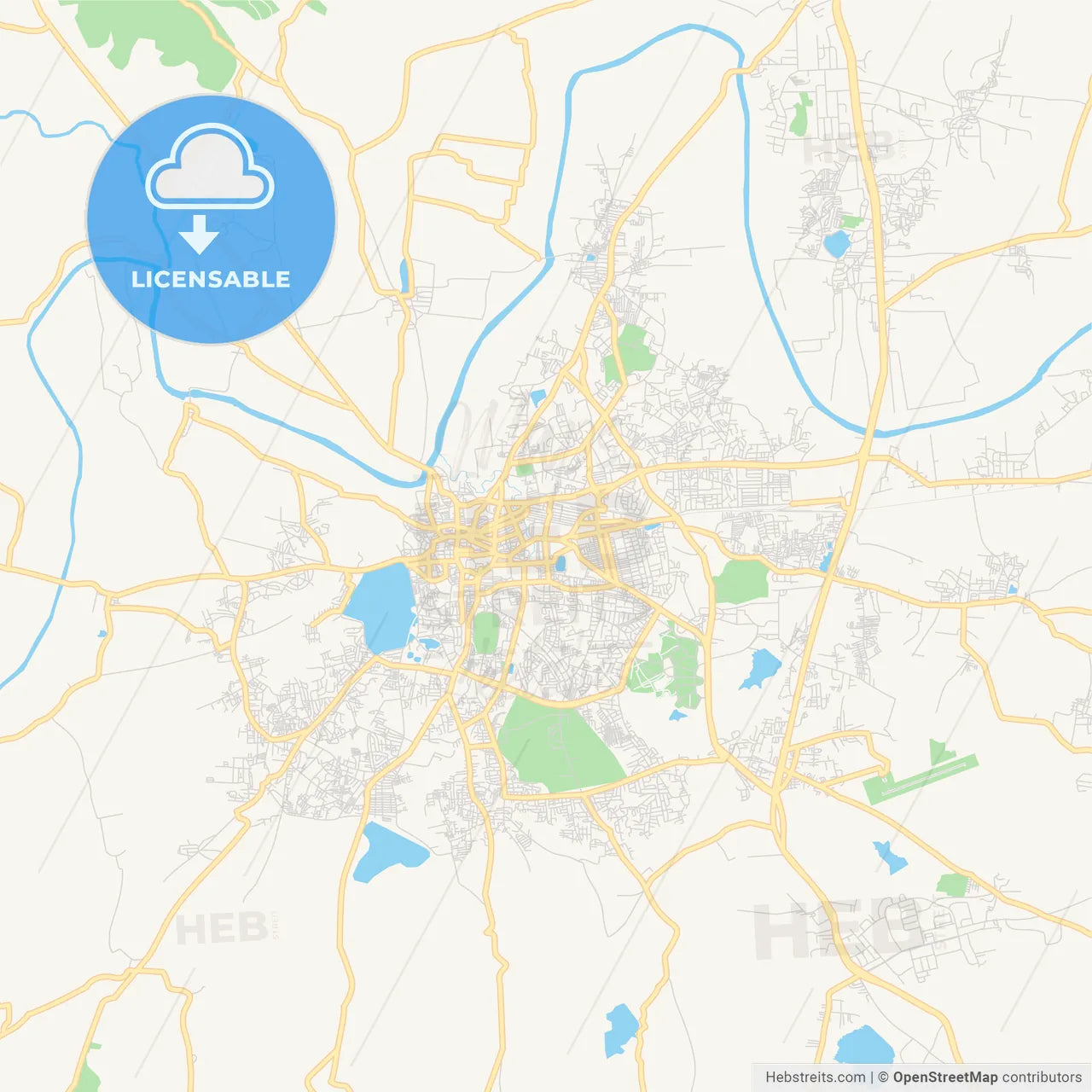 Printable Street Map Of Kolhapur, India – HEBSTREITS