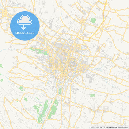 Printable street map of Malang, Indonesia