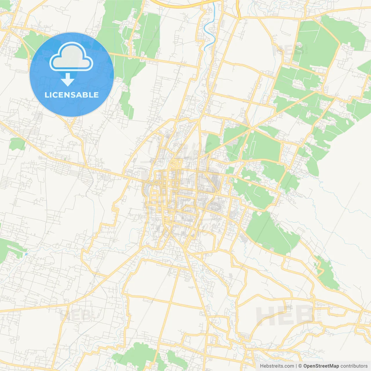 Printable street map of Madiun, Indonesia