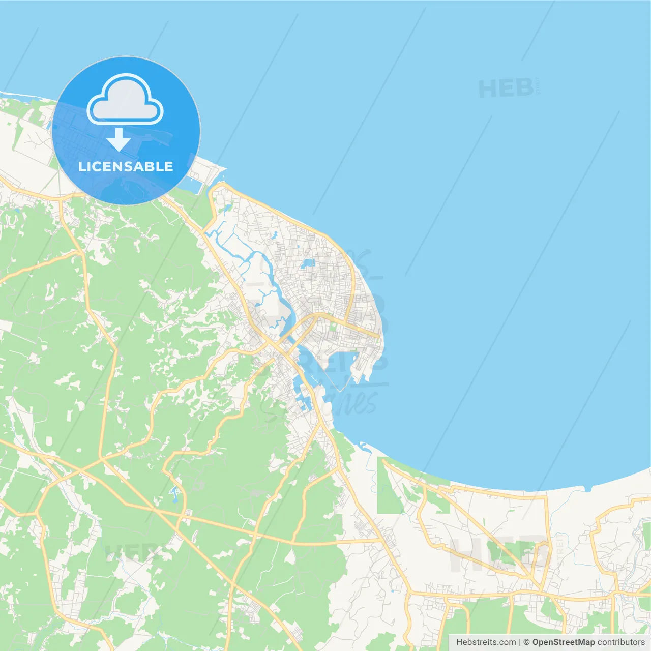 Printable street map of Lhokseumawe, Indonesia