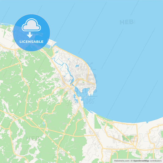 Printable street map of Lhokseumawe, Indonesia