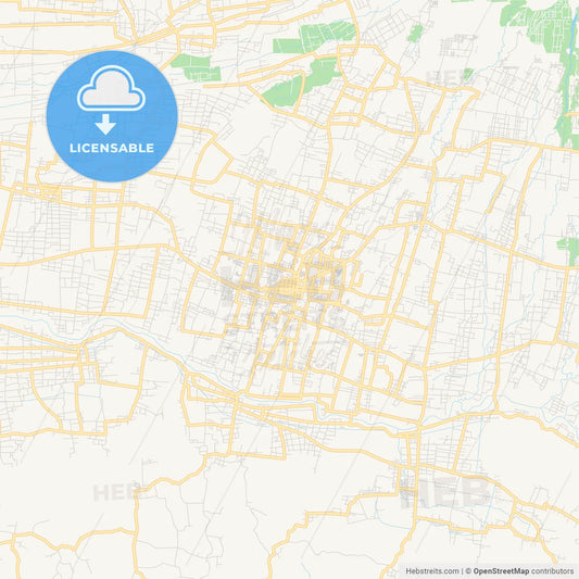 Printable street map of Blitar, Indonesia