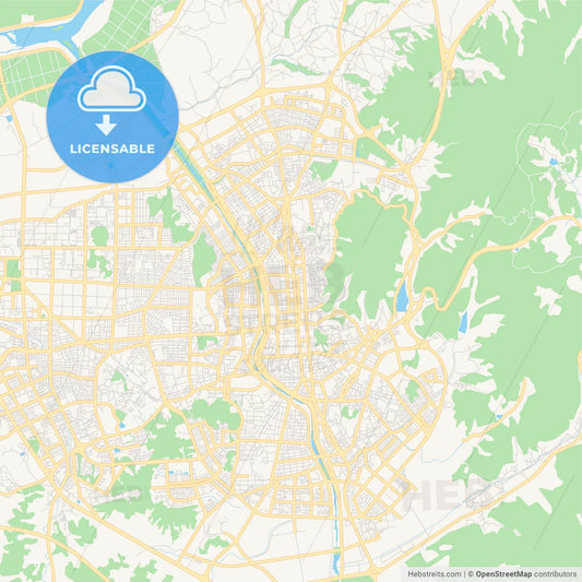 Printable street map of Cheongju, South Korea