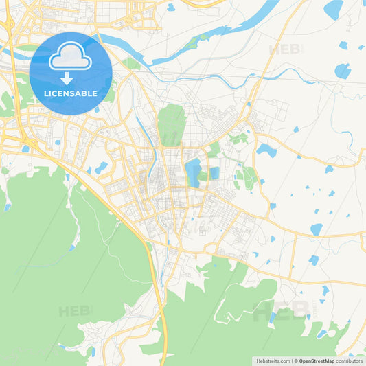 Printable street map of Gyeongsan, South Korea