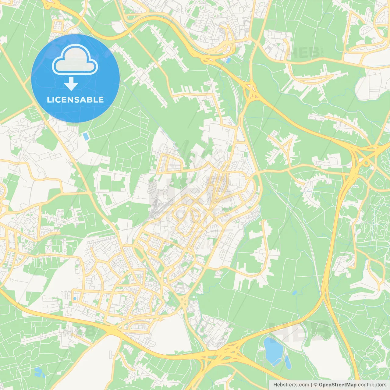 Printable street map of Lod, Israel