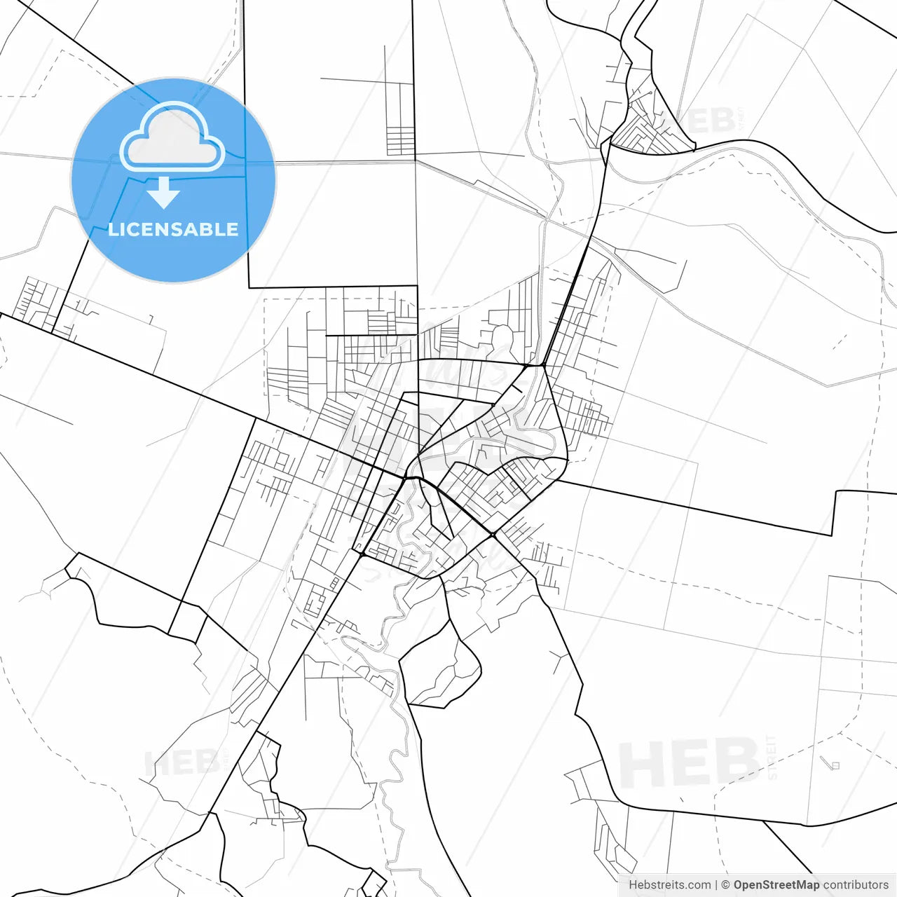 Vector PDF map of Fier, Albania