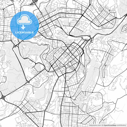 Vector PDF map of Yerevan, Armenia