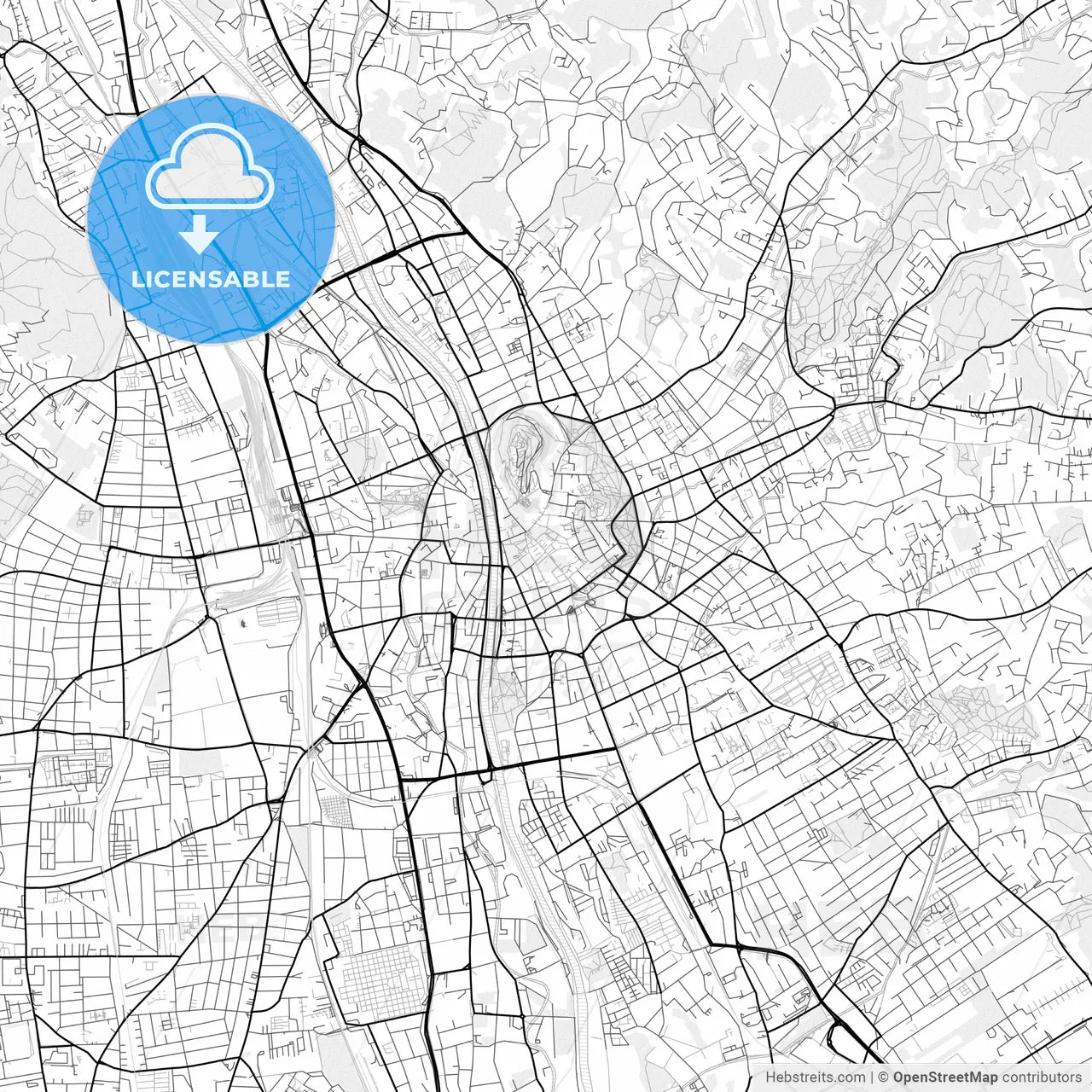 Vector PDF map of Graz, Austria