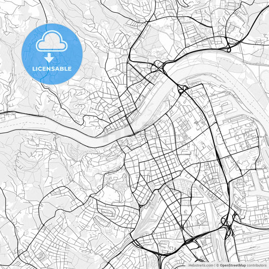 Vector PDF map of Linz, Austria