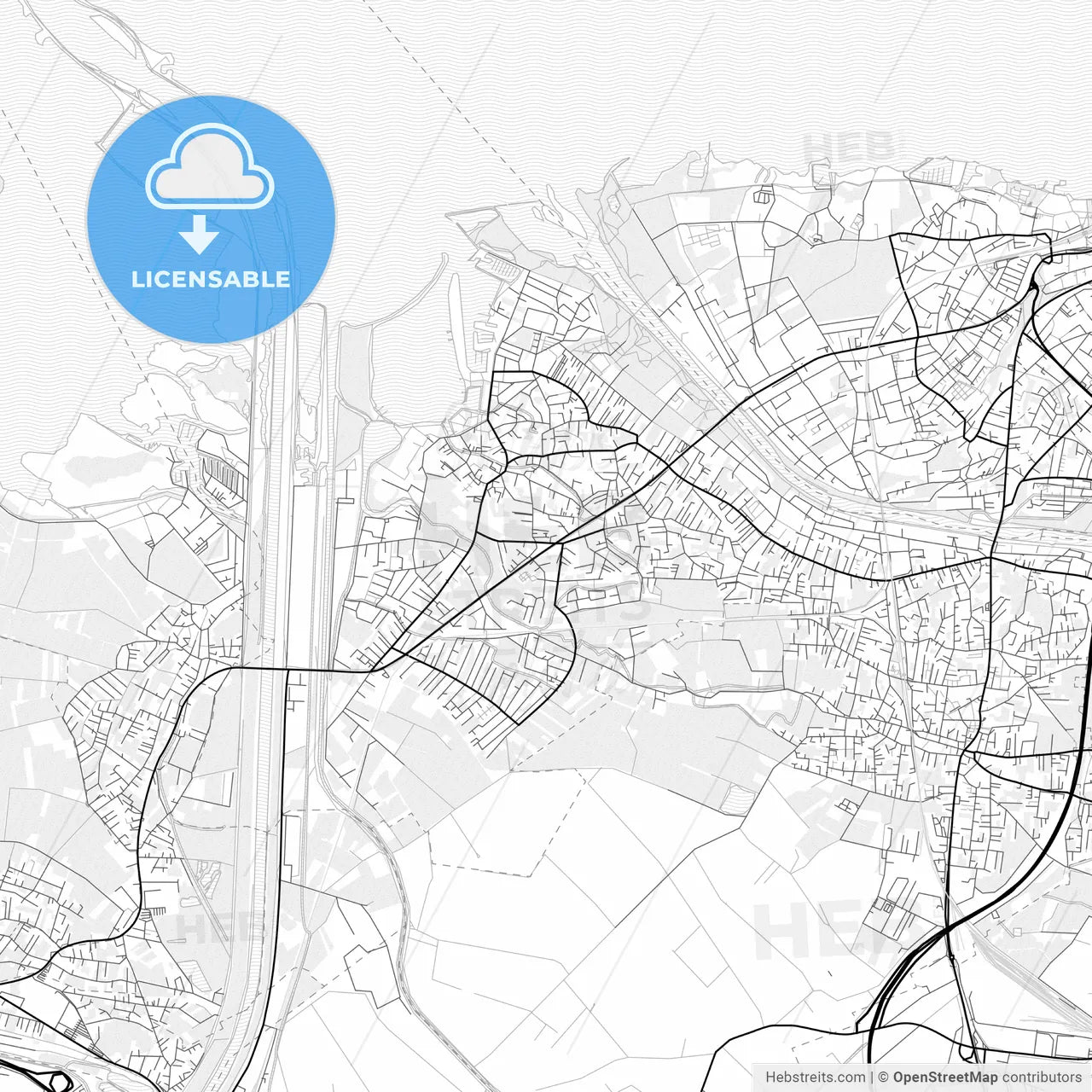 Vector PDF map of Hard, Austria