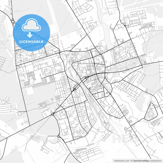 Vector PDF map of Lida, Belarus